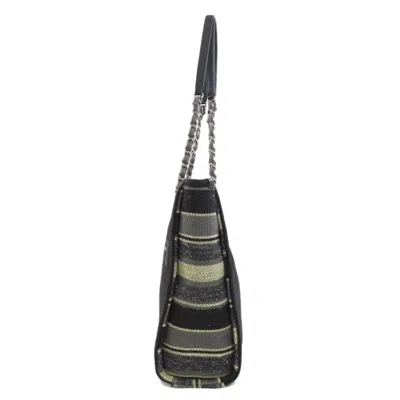 Pre-owned Chanel Black Navy Canvas Tote Bag ()
