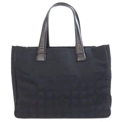 Pre-owned Chanel Black Nylon Jacquard Tote Bag ()