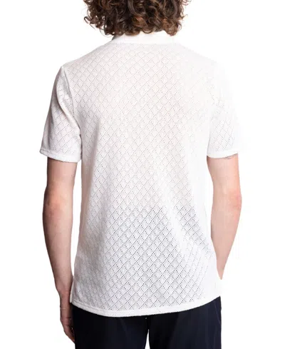 Paisley & Gray Men's Slim Fit Short Sleeve Diamond-pattern Polo Shirt In White