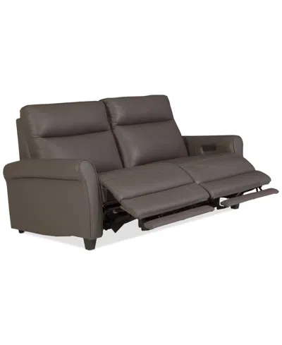 Macy's Thandler 2-pc. Leather Sofa With 2 Power Recliners, Exclusively At