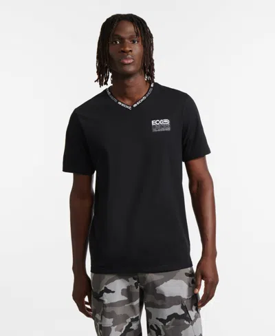 Ecko Unltd Chest Label V-neck Tee In Black