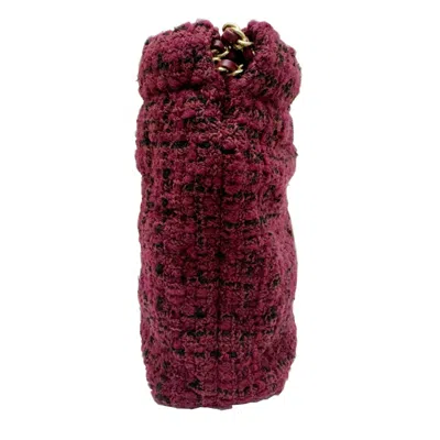 Pre-owned Chanel Purple Tweed Leather Handbag Shoulder Bag ()