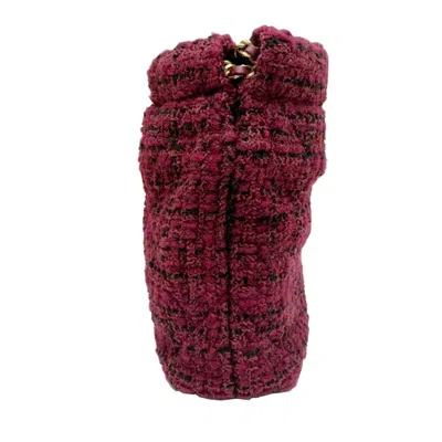 Pre-owned Chanel Purple Tweed Leather Handbag Shoulder Bag ()