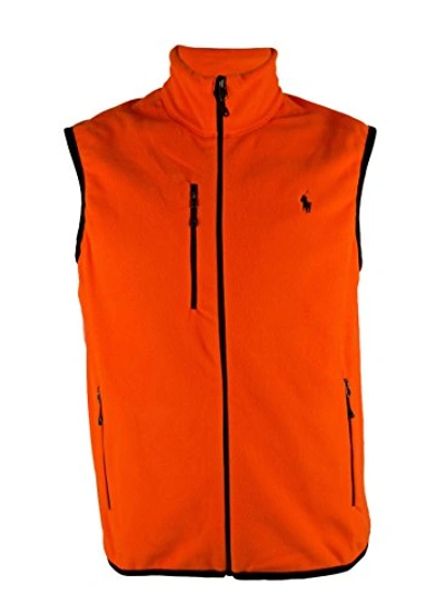 Polo Ralph Lauren Men's Fleece Mockneck Performance Vest In Elite Orange