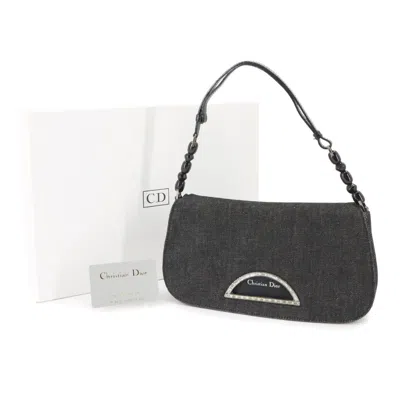 Pre-owned Dior Christian  Black Denim Leather Shoulder Bag ()