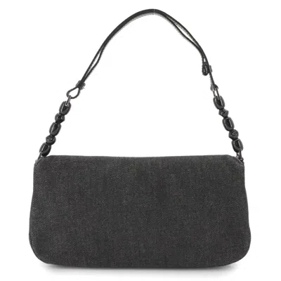 Pre-owned Dior Christian  Black Denim Leather Shoulder Bag ()