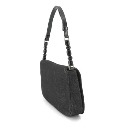 Pre-owned Dior Christian  Black Denim Leather Shoulder Bag ()