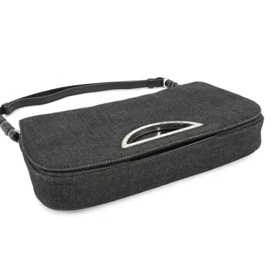 Pre-owned Dior Christian  Black Denim Leather Shoulder Bag ()