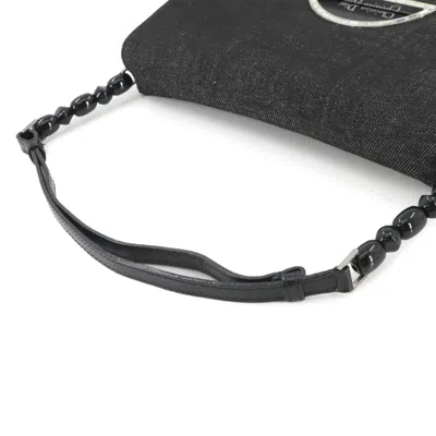 Pre-owned Dior Christian  Black Denim Leather Shoulder Bag ()