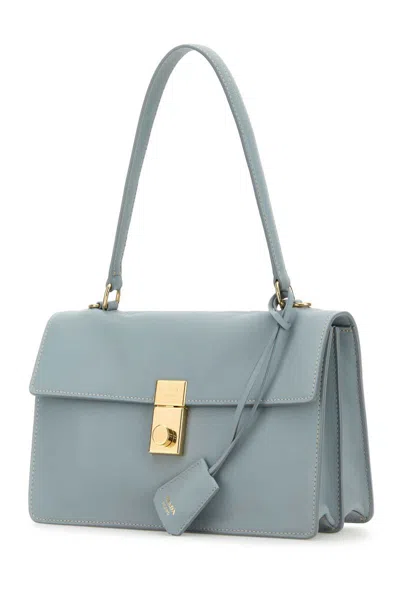 Prada Leather Structured Handbag Gold-tone Hardware In Silver
