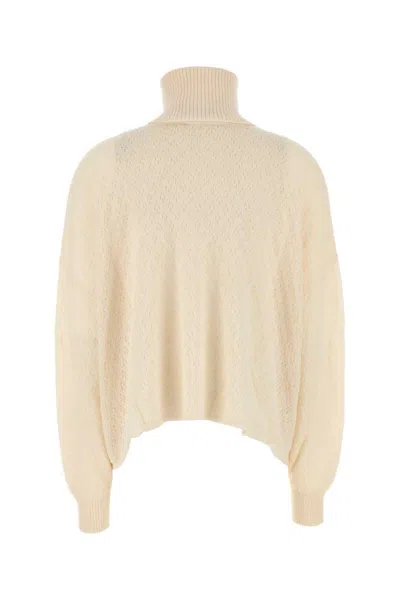 Chloé Chloe Ivory Wool Blend Oversize Sweater In Neutral