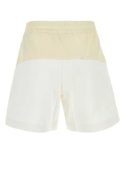 Herno Two-tone Stretch Cotton Blend And Nylon Shorts In Multi