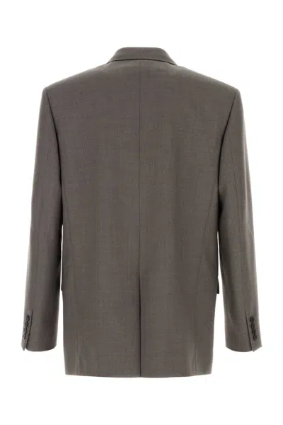 Saint Laurent Brown Single-breasted Jacket In Wool Men