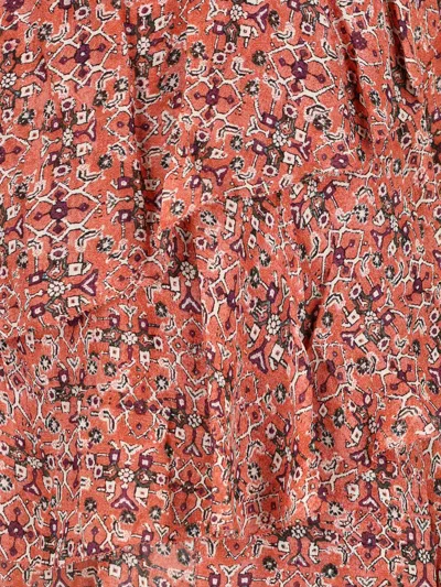 Isabel Marant Étoile Marant Etoile Women Rust Printed Georgette Brigitte Midi Skirt In Multi