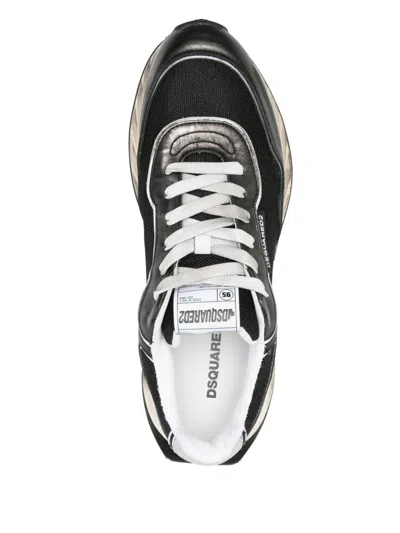 Dsquared2 Black Lace Up Sneakers In Black