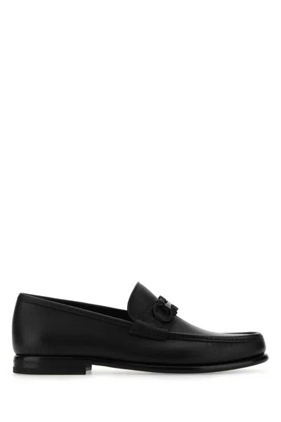 Ferragamo Crown Leather Loafer With Gancini Detail