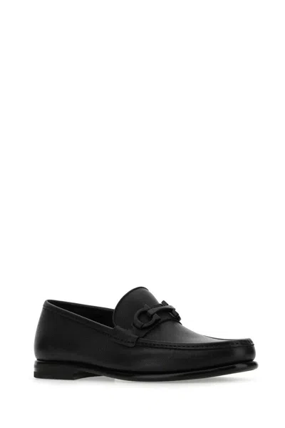 Ferragamo Crown Leather Loafer With Gancini Detail