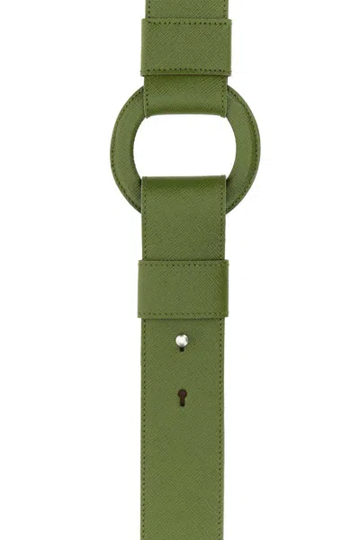 Prada Men Pistachio Green Leather Shoulder Strap In Green