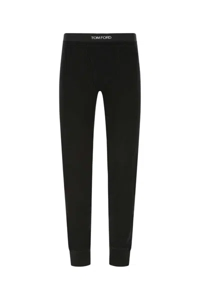 Tom Ford Stretch Cotton Leggings With Elastic Waistband And Ribbed Cuffs