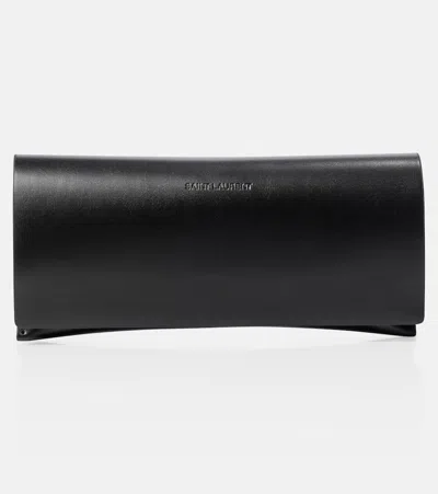 Saint Laurent Victoire Aviator-frame Metal Sunglasses In Gray