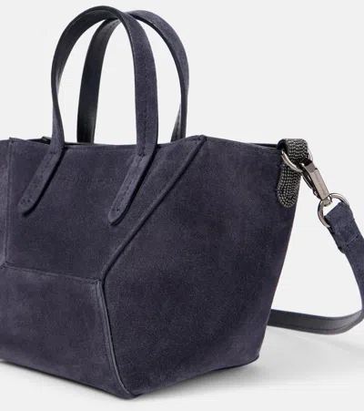 Brunello Cucinelli Duo Mini Suede Shopper Tote Bag