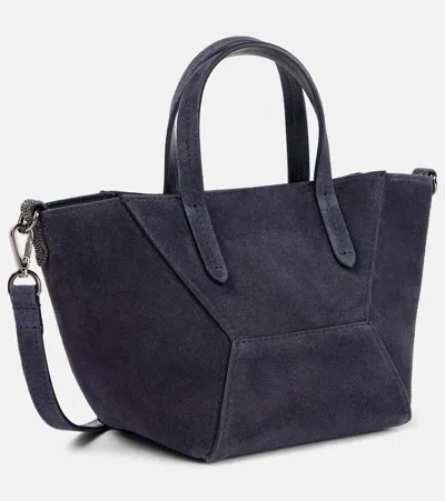 Brunello Cucinelli Duo Mini Suede Shopper Tote Bag