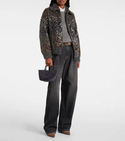 Brunello Cucinelli Duo Mini Suede Shopper Tote Bag