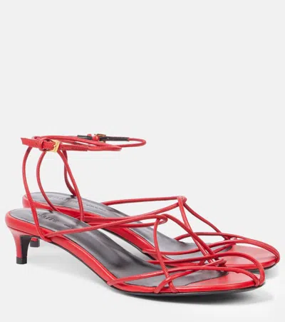 Khaite 35mm Loulou Leather Sandals In Red