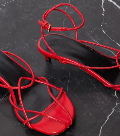 Khaite 35mm Loulou Leather Sandals In Red