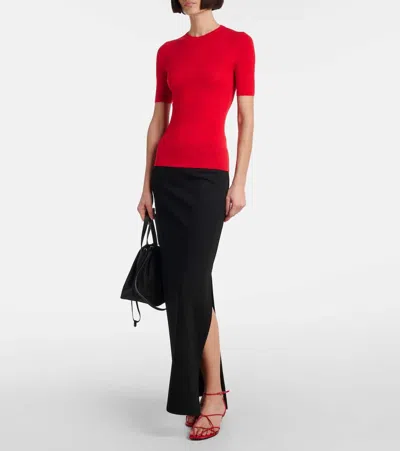 Khaite 35mm Loulou Leather Sandals In Red