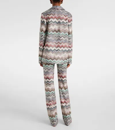 Missoni Zigzag Single-breasted Blazer In Gray