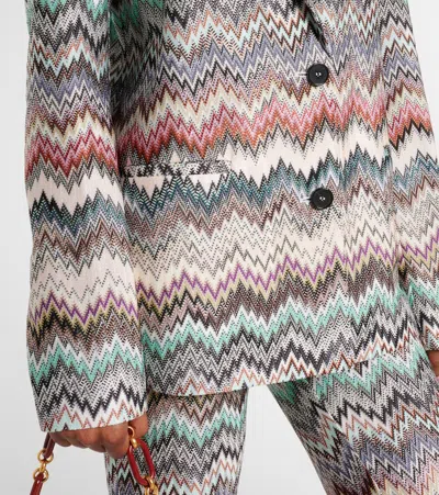Missoni Zigzag Single-breasted Blazer In Gray