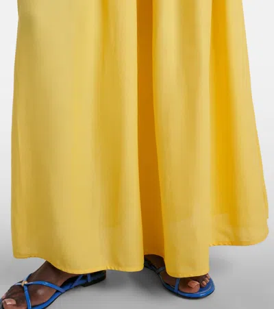 Proenza Schouler Tala Pleated Georgette Halterneck Maxi Dress In Yellow
