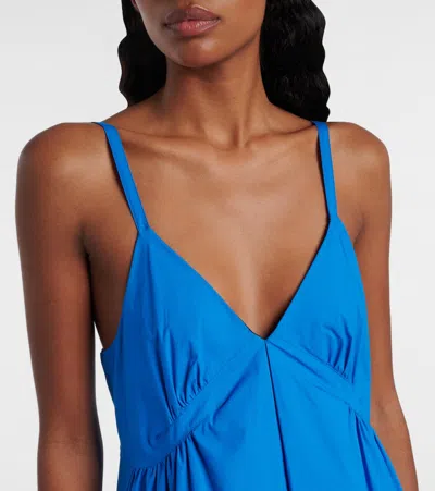 Proenza Schouler White Label Barker Cotton Poplin Maxi Dress In Blue