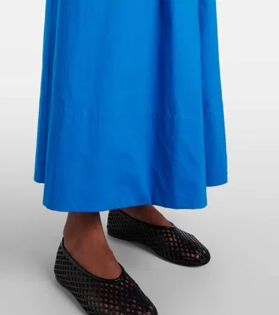 Proenza Schouler White Label Barker Cotton Poplin Maxi Dress In Blue