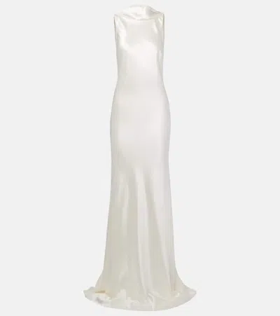 Danielle Frankel Bridal Arlo Wool And Silk Gown In White
