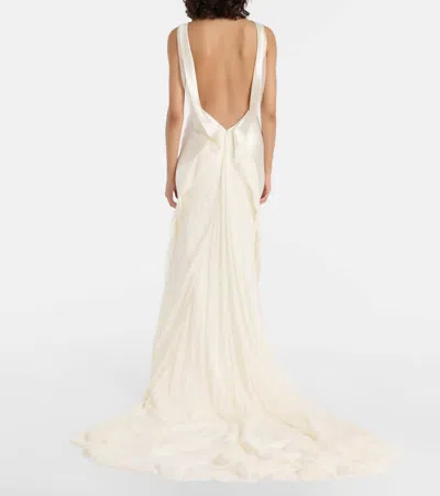 Danielle Frankel Bridal Arlo Wool And Silk Gown In White