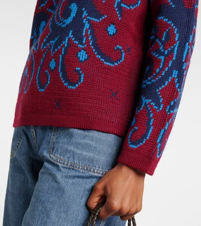 Etro Patterned Wool Sweater In Red