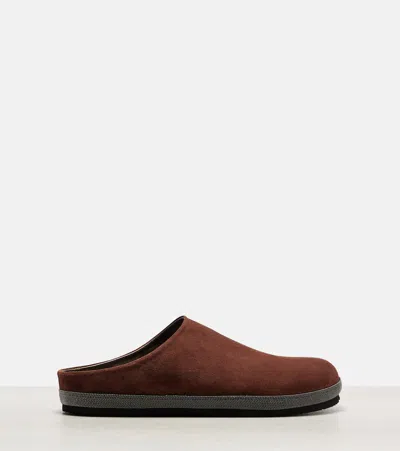 Brunello Cucinelli Monili Suede Clogs