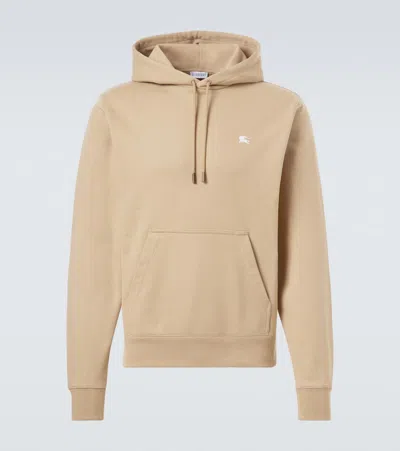 Burberry Knight Stamp Hoodie With Front Pocket In Nude