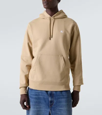 Burberry Knight Stamp Hoodie With Front Pocket In Nude
