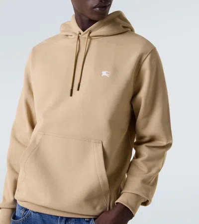 Burberry Knight Stamp Hoodie With Front Pocket In Nude