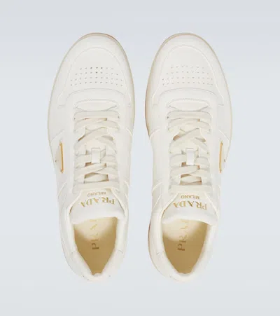 Prada Leather Sneakers In Nude