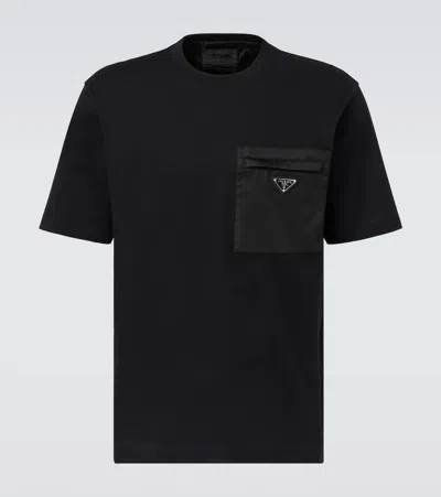 Prada Men's Plain Cotton Badge Pocket T-shirt