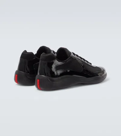 Prada Black Leather New Americas Cup Sneakers