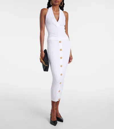 Balmain Long Skirt Viscose Blend In White