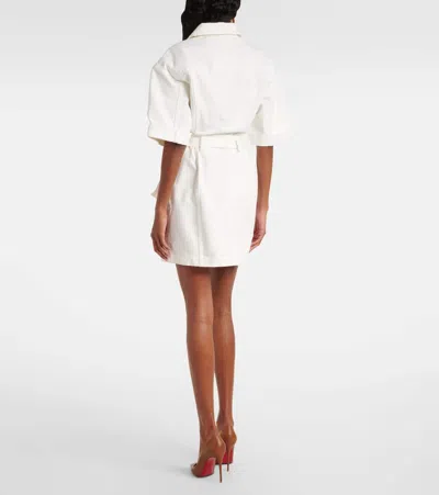 Balmain Cotton Gabardine Short Dress In White