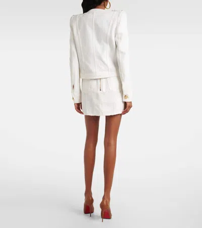 Balmain Cropped Button-embellished Cotton-canvas Jacket