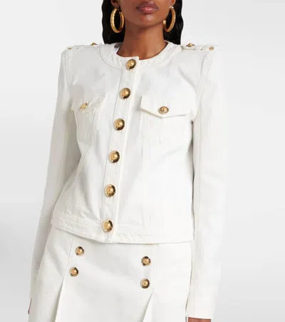 Balmain Cropped Button-embellished Cotton-canvas Jacket