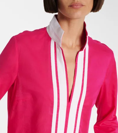 Tory Burch Short Dress Cotton Contrasting Profiles